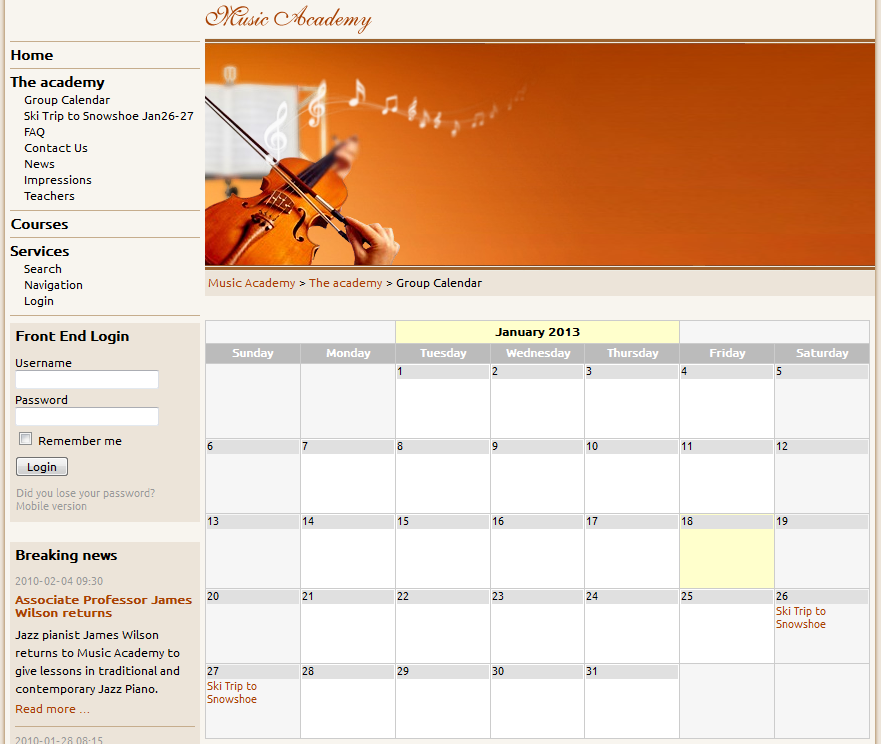 Setting up the Contao Calendar  Web Hosting Hub